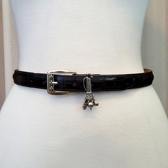 Vintage Brighton Brown Croc Embossed Golf Belt main image 5